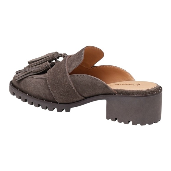 Johnston & Murphy Women's Alice Fringe Mule Slip On Gray Suede NWOB 9.5 - Picture 3 of 14